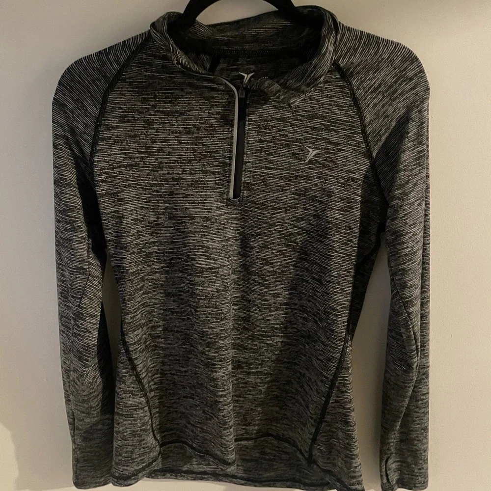Old Navy Active Go-Dry Heathered Grey Quarter Zip Pullover Women’s S
